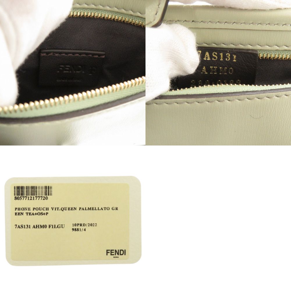 Fendi Phone Pouch Leather Green Shoulder Bag — view 9