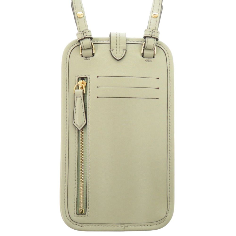 Fendi Phone Pouch Leather Green Shoulder Bag — view 3