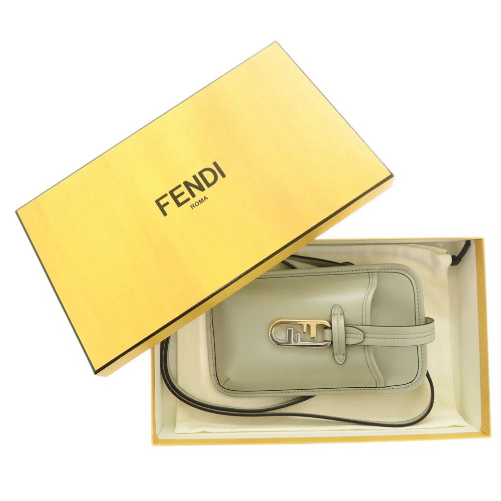 Fendi Phone Pouch Leather Green Shoulder Bag — view 2