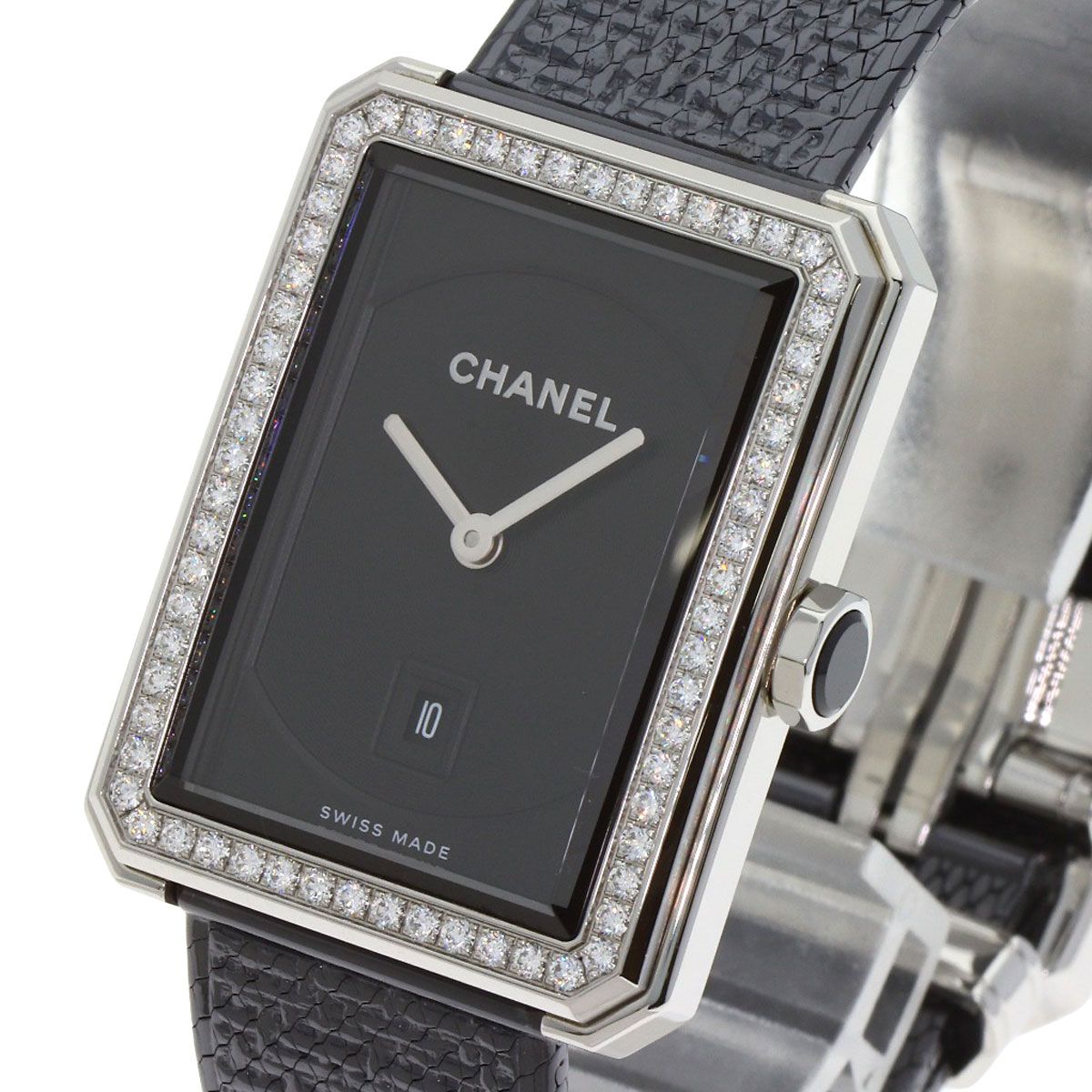 Chanel Boyfriend Tweed Diamond Watch SS — view 3