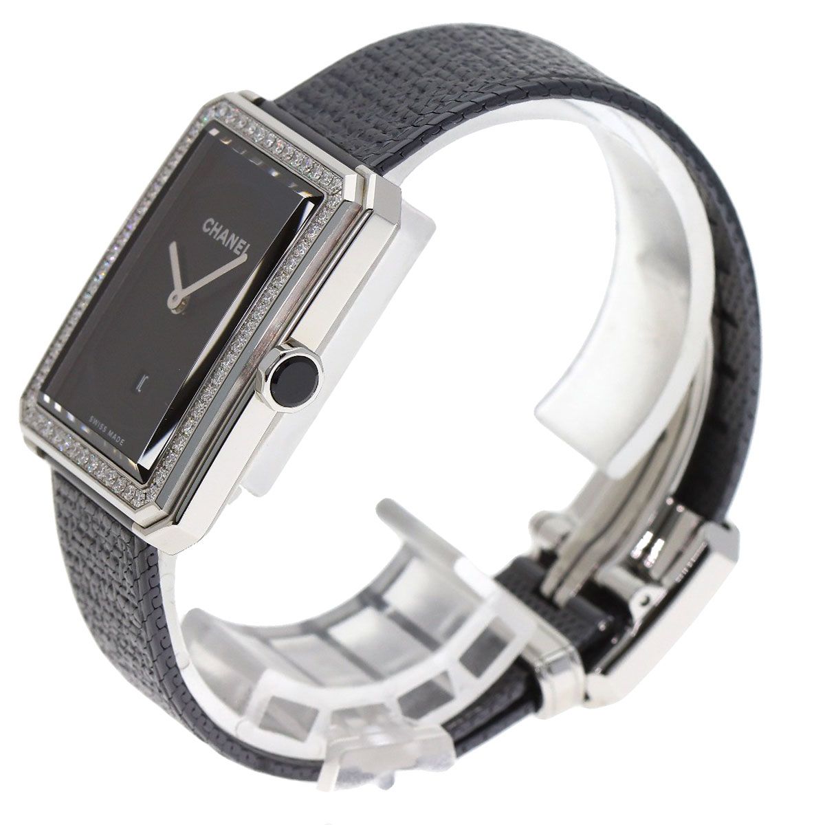 Chanel Boyfriend Tweed Diamond Watch SS — view 2