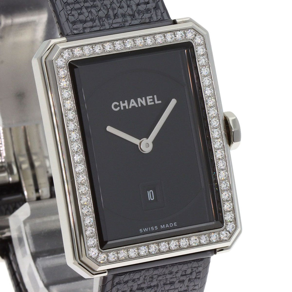 Chanel Boyfriend Tweed Diamond Watch SS — view 4