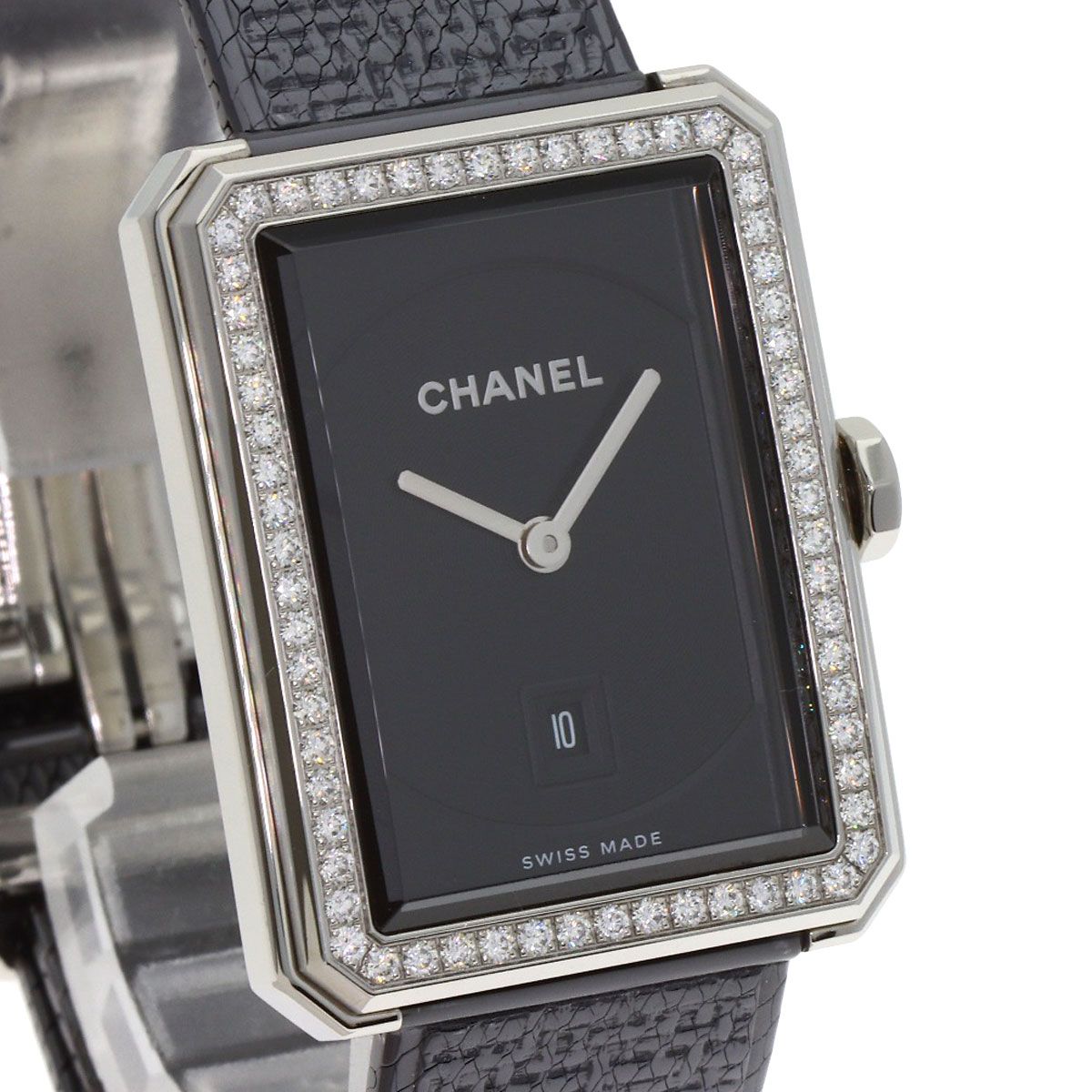 Chanel Boyfriend Tweed Diamond Watch SS — view 4
