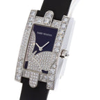Harry Winston Avenue Night Papillon Watch 18K White Gold Leather — view 2