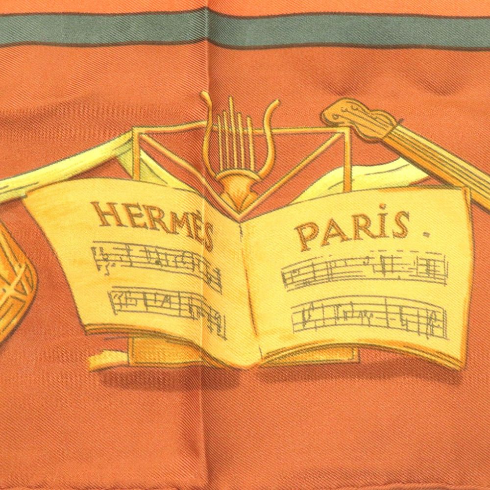 Hermes Carre 90 la Dance Silk Brown Scarf — view 3