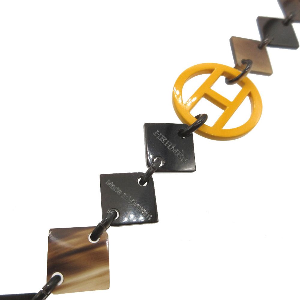Hermes Diva Buffalo Horn Brown Multicolor Necklace — view 3