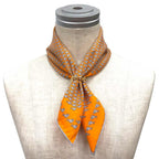 Hermes Pocket Chief Scarf Pochette Twill Carre Dolphin Shark Silk Orange — view 2