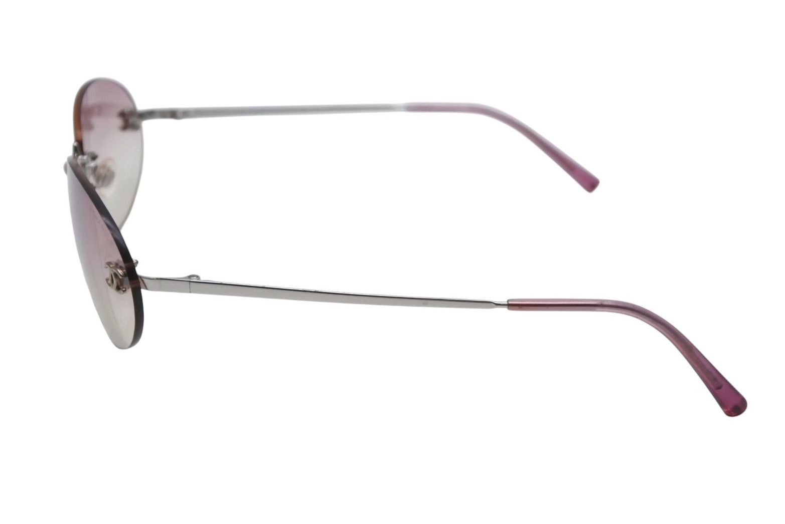 Chanel CC Logo Sunglasses Pink Acetate Eyewear — view 3