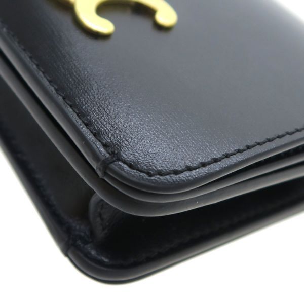 Celine Triomphe Compact Wallet Shiny Calfskin — view 5