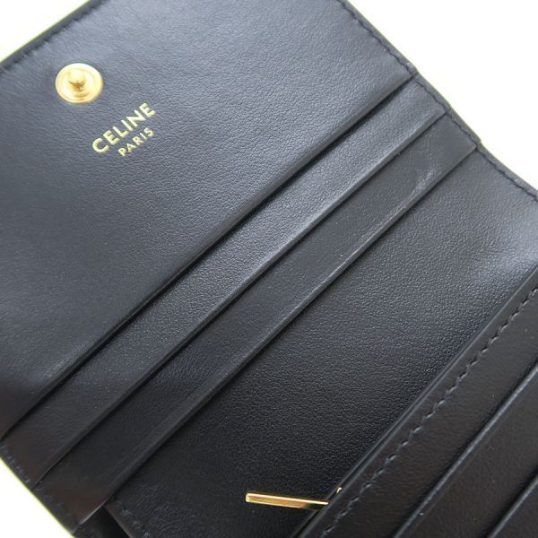 Celine Triomphe Compact Wallet Shiny Calfskin — view 9