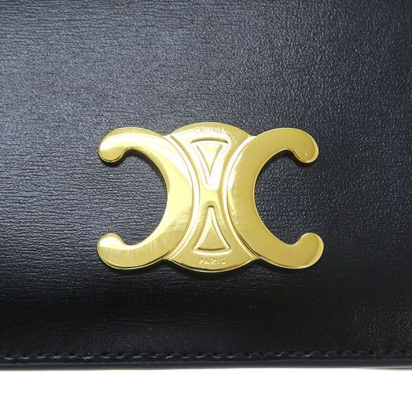 Celine Triomphe Compact Wallet Shiny Calfskin — view 6