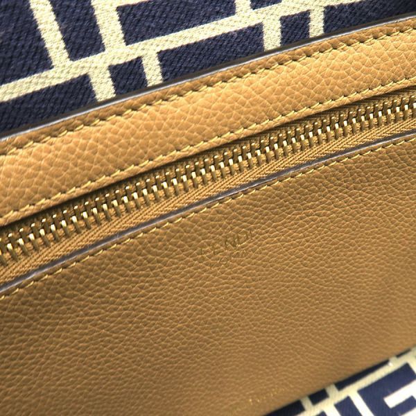 Fendi Roll Small Reversible Tote Pecan &Ff — view 7