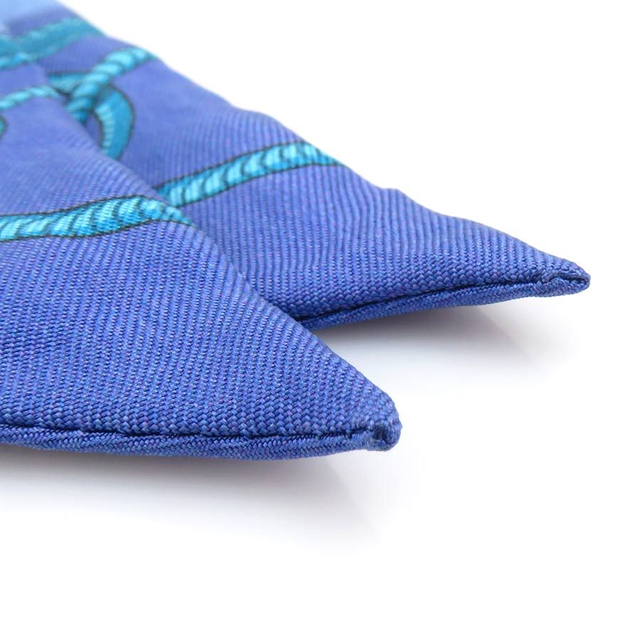 Hermes Twill Scarf Silk Blue — view 4