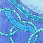 Hermes Twill Scarf Silk Blue — view 9