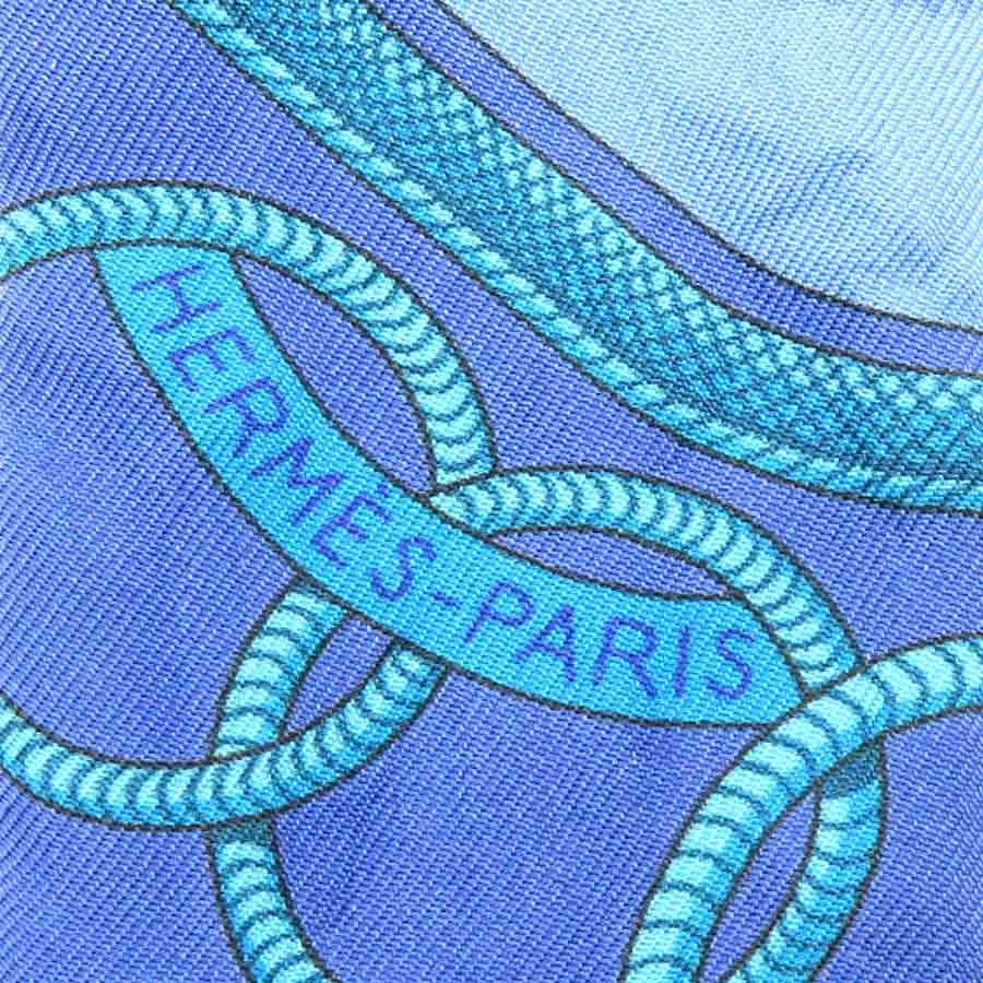 Hermes Twill Scarf Silk Blue — view 9