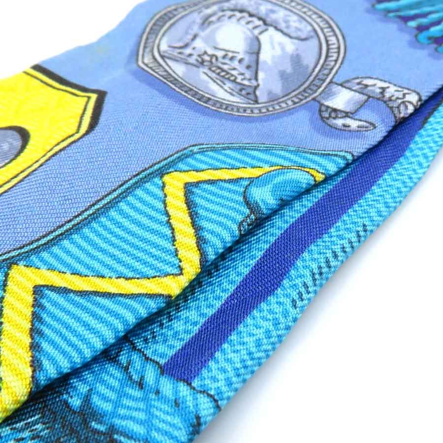 Hermes Twill Scarf Silk Blue — view 5