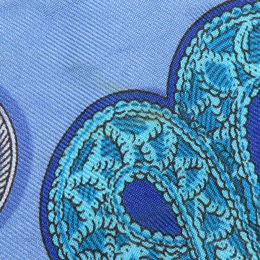 Hermes Twill Scarf Silk Blue — view 8