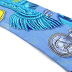 Hermes Twill Scarf Silk Blue — view 7