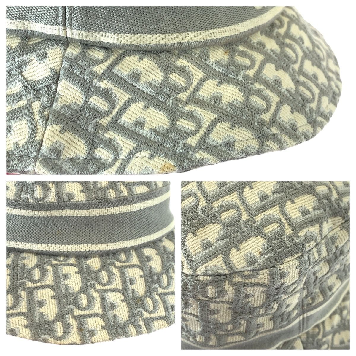 Dior Vintage Trotter Oblique White Cotton Hat Bucket — view 7
