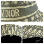 Dior Vintage Trotter Oblique White Cotton Hat Bucket — view 8