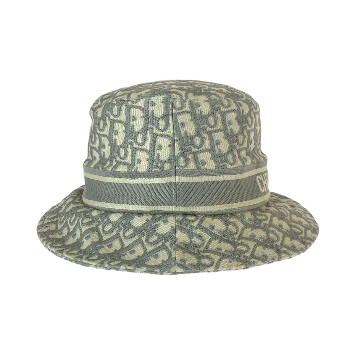 Dior Vintage Trotter Oblique White Cotton Hat Bucket — view 4