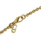 Dior Rhinestone Logo Necklace Gold — view 6