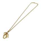 Dior Rhinestone Logo Necklace Gold — view 4