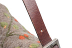 Fendi Mamma Baguette Bag Wool Leather Brown Embroidery Silver — view 7