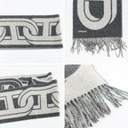 Hermes Cashmere Scarf Mayon 100% Gris Cine Cles — view 9