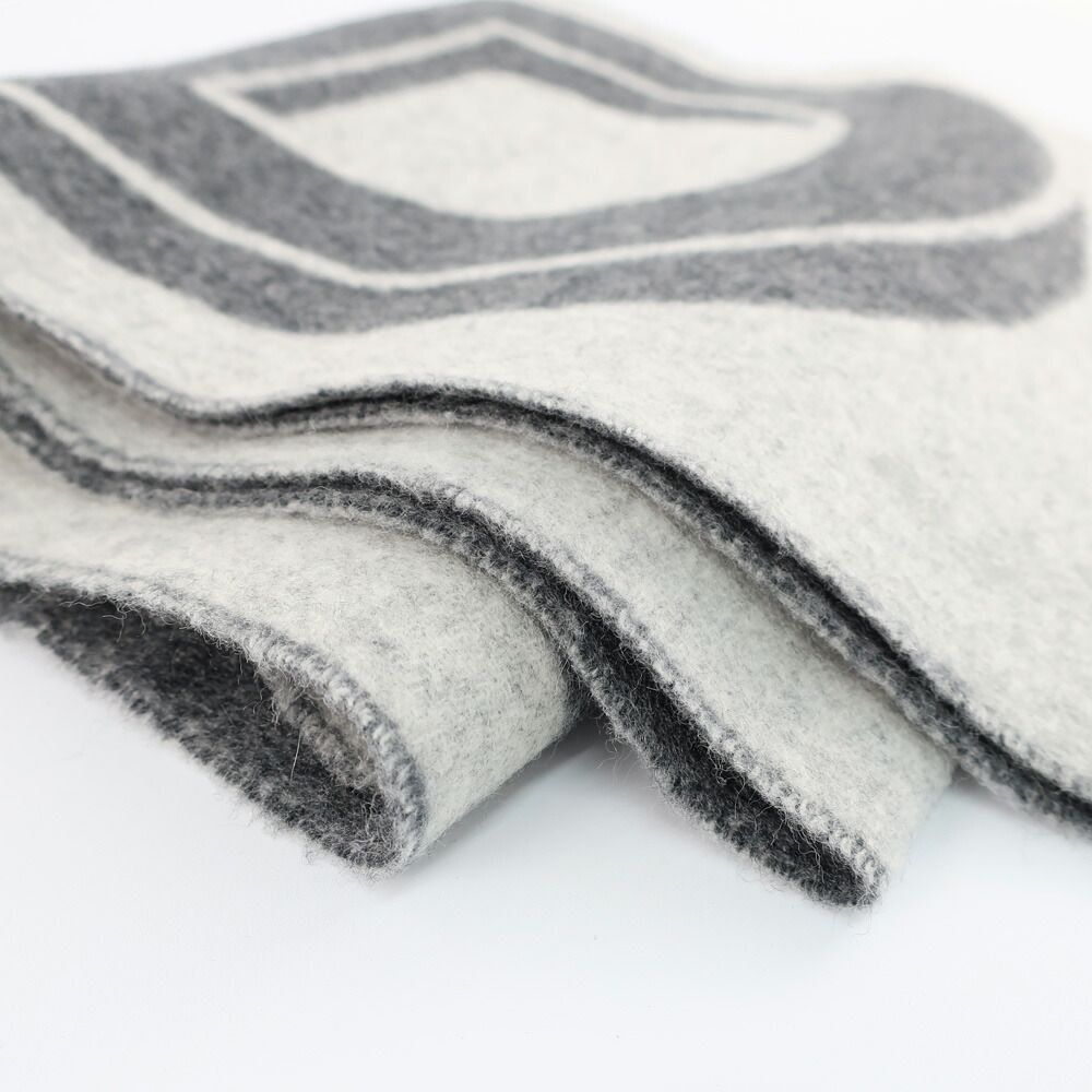 Hermes Cashmere Scarf Mayon 100% Gris Cine Cles — view 8