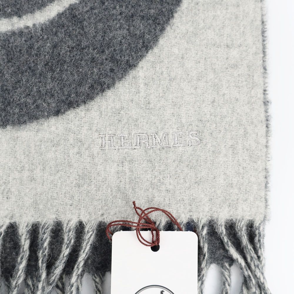 Hermes Cashmere Scarf Mayon 100% Gris Cine Cles — view 3