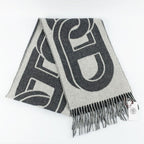 Hermes Cashmere Scarf Mayon 100% Gris Cine Cles — view 2