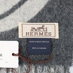 Hermes Cashmere Scarf Mayon 100% Gris Cine Cles — view 5
