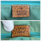 Gucci Light Blue Brown GG Canvas Leather Tote Shoulder Bag — view 3