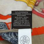 Hermes Triangle Armor Scarf Beige Multicolor Cashmere Silk — view 8