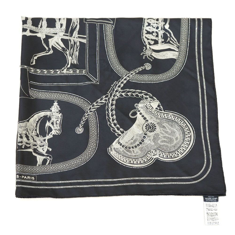 Hermes Carre 90 Grand Apparat Embroidered Pearl Beads Scarf Silk — view 6