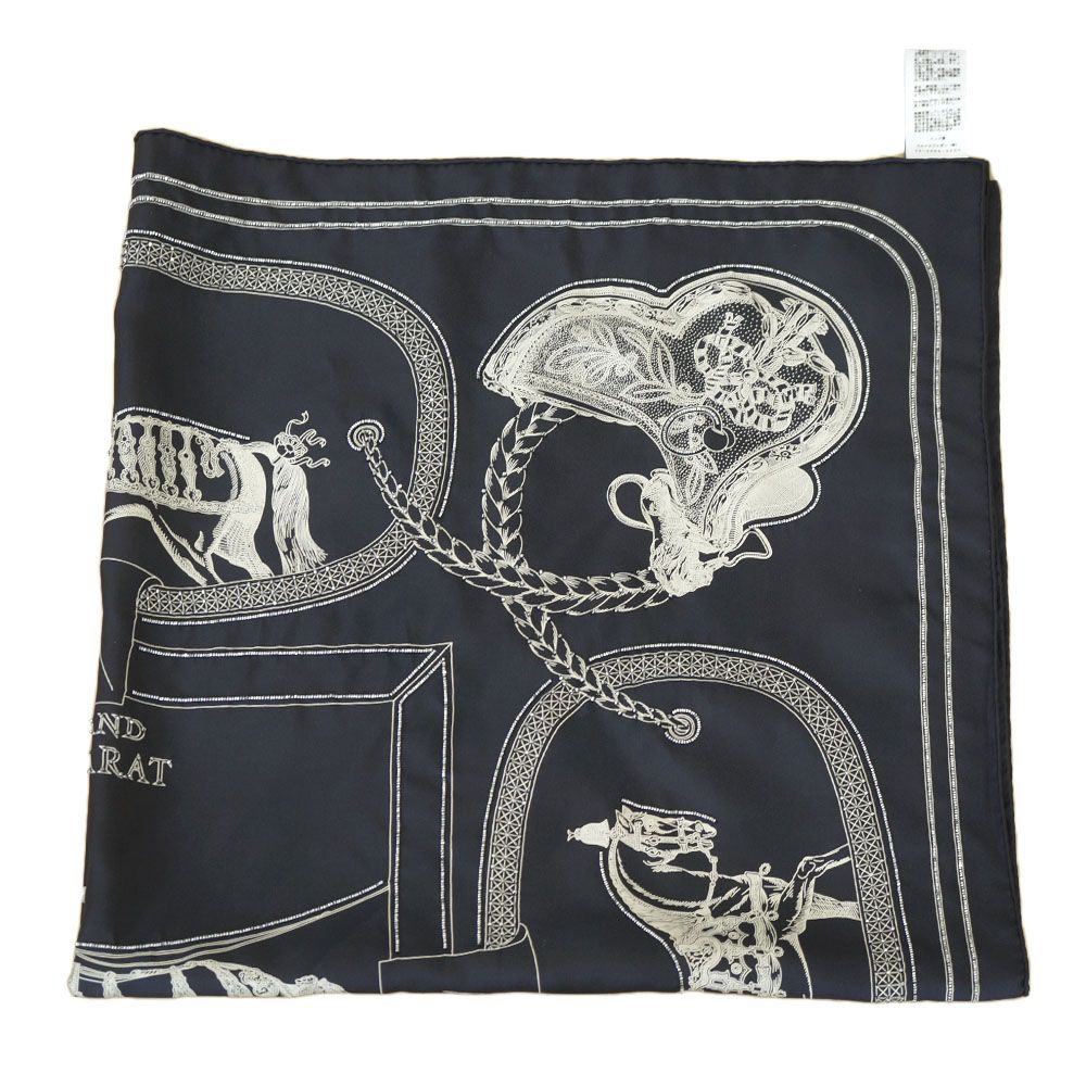 Hermes Carre 90 Grand Apparat Embroidered Pearl Beads Scarf Silk — view 4