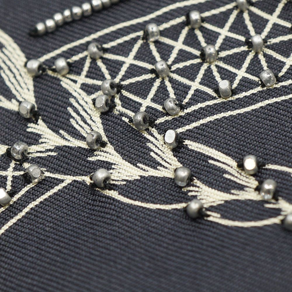 Hermes Carre 90 Grand Apparat Embroidered Pearl Beads Scarf Silk — view 9