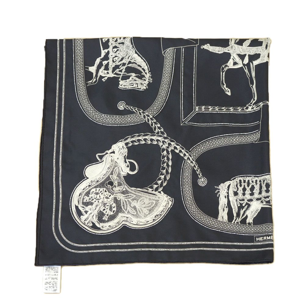 Hermes Carre 90 Grand Apparat Embroidered Pearl Beads Scarf Silk — view 5
