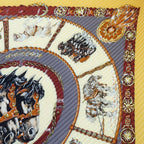 Hermes Pleats Carre Chevaux de Trait Horse Silk Yellow Multicolor — view 3
