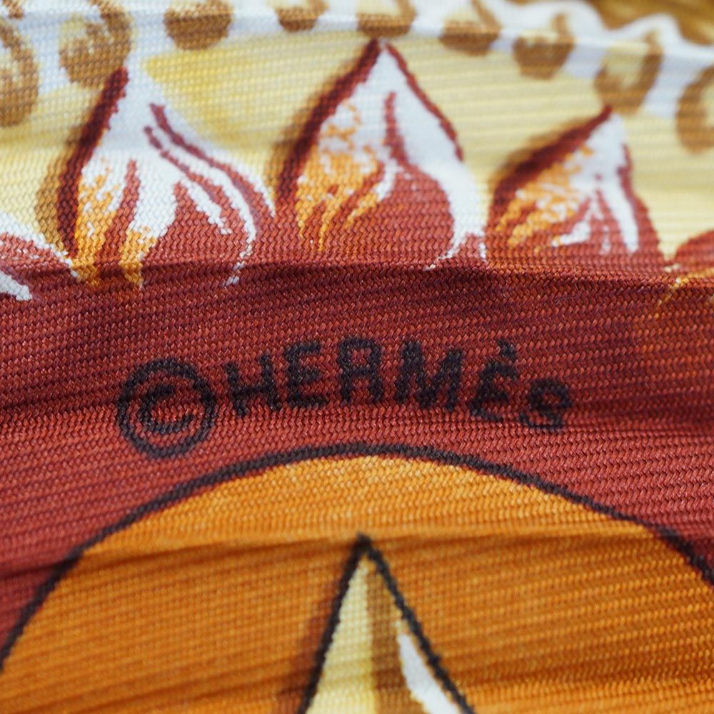 Hermes Pleats Carre Chevaux de Trait Horse Silk Yellow Multicolor — view 8