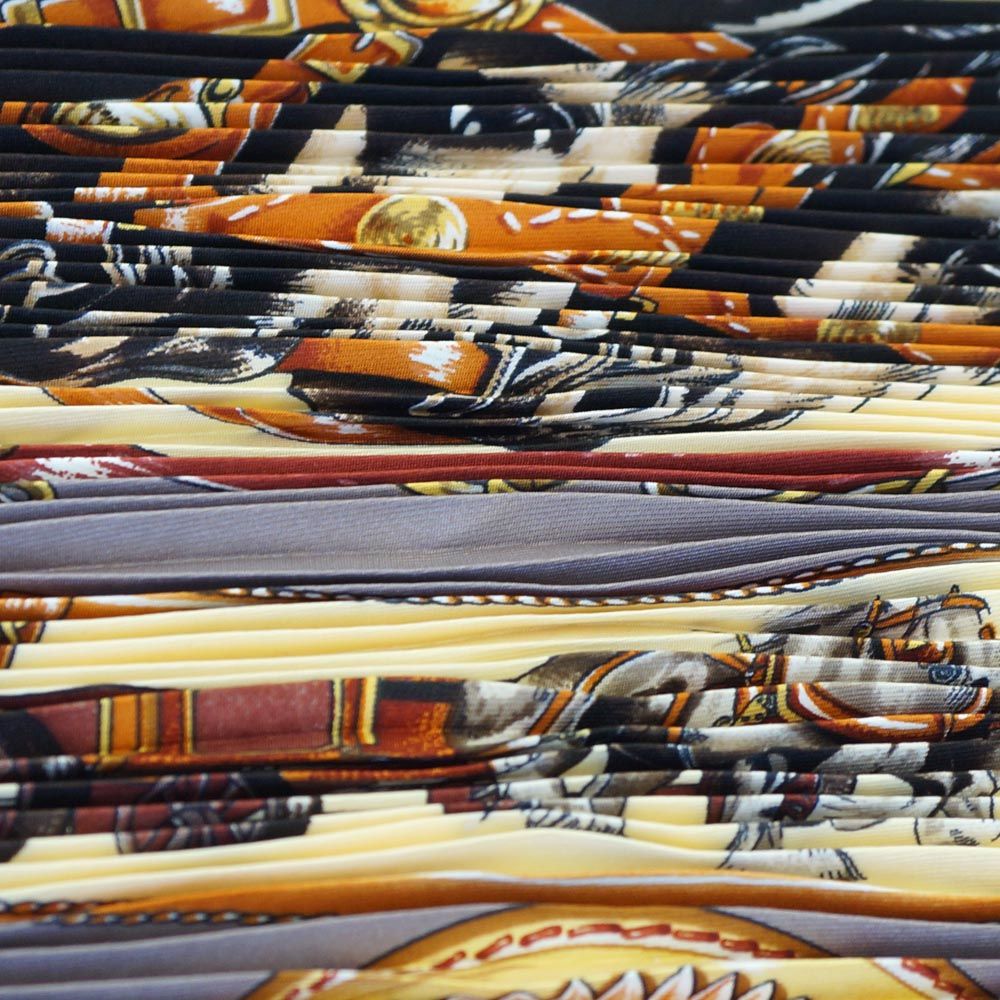 Hermes Pleats Carre Chevaux de Trait Horse Silk Yellow Multicolor — view 7
