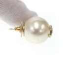 Chanel CC Logo Faux Big Pearl Earrings White — view 2