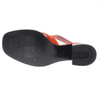 Hermes 60 Suede Leather Heel Sandals Orange 35.5 — view 4