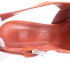 Hermes 60 Suede Leather Heel Sandals Orange 35.5 — view 5