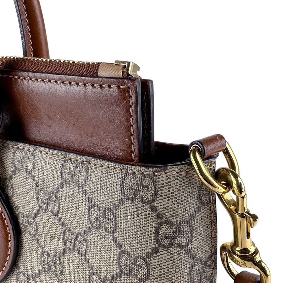 Gucci Shoulder Bag Canvas Brown — view 5