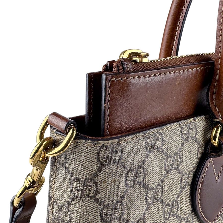 Gucci Shoulder Bag Canvas Brown — view 6