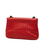 Bottega Veneta Intrecciato Chain Shoulder Bag Red Leather — view 2