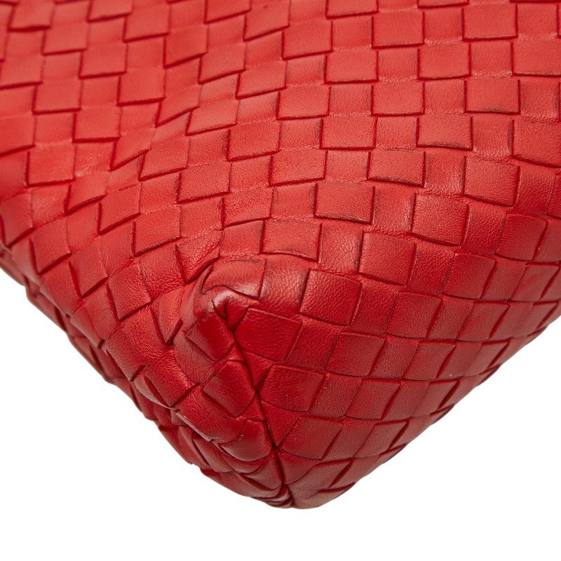 Bottega Veneta Intrecciato Chain Shoulder Bag Red Leather — view 7