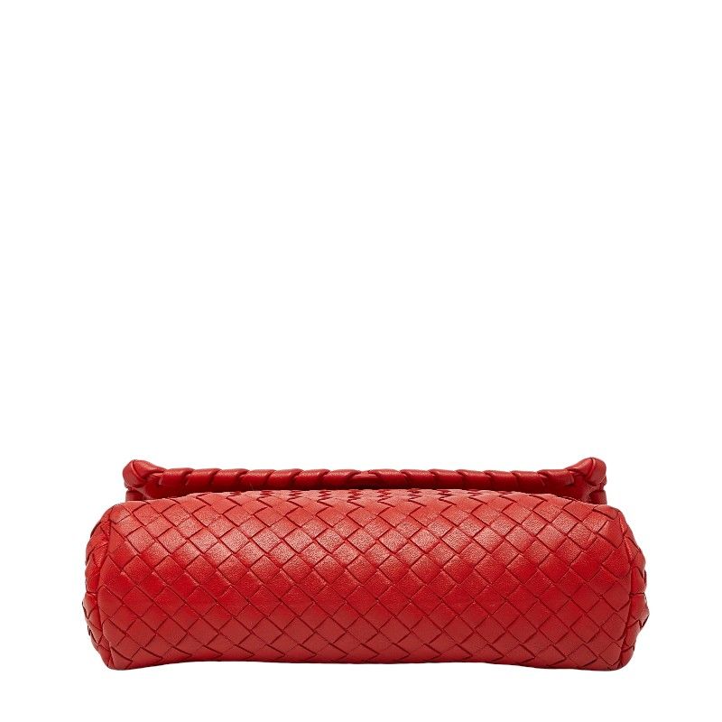 Bottega Veneta Intrecciato Chain Shoulder Bag Red Leather — view 3